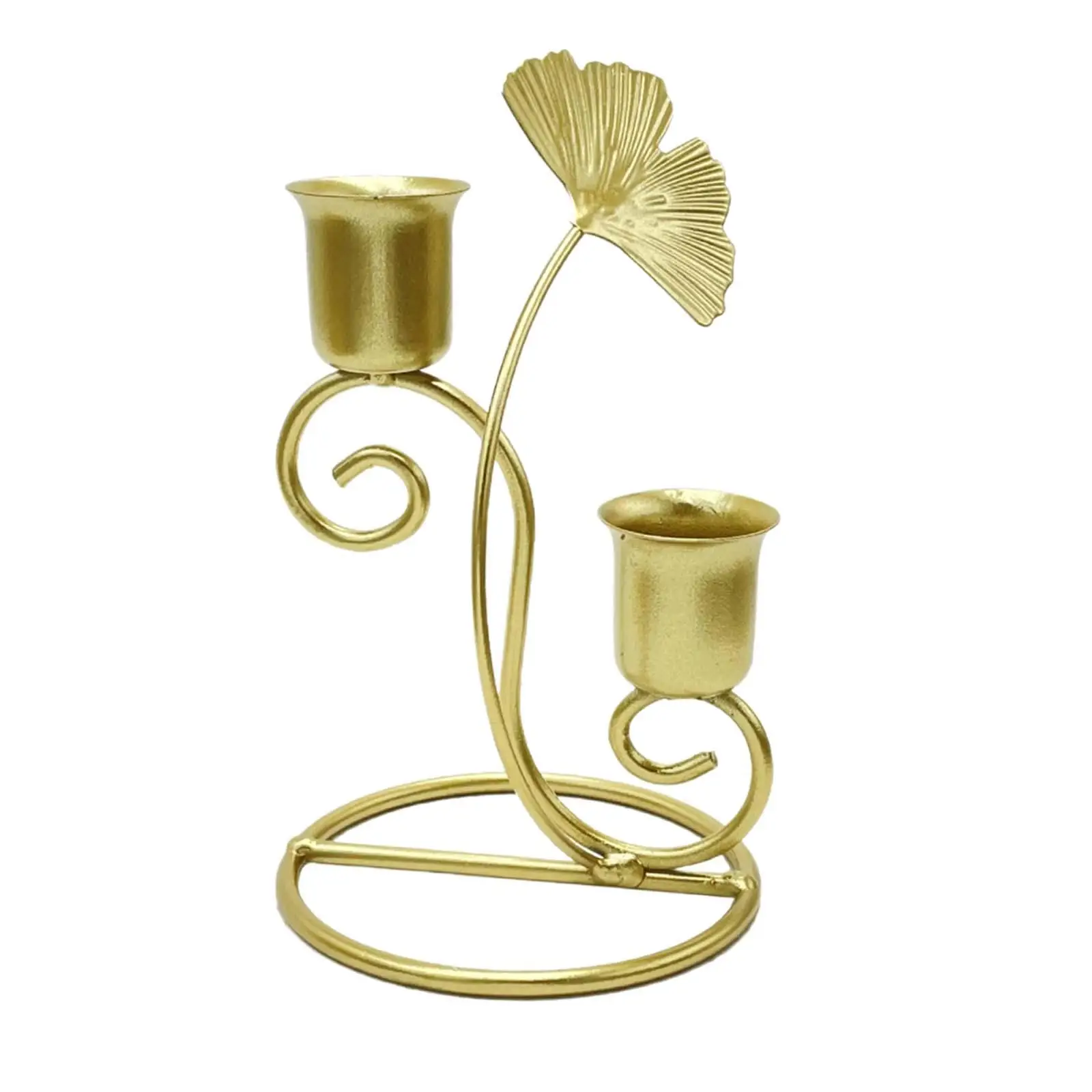 Taper Candle Holder Double Head Decor Iron Candlestick for Housewarming