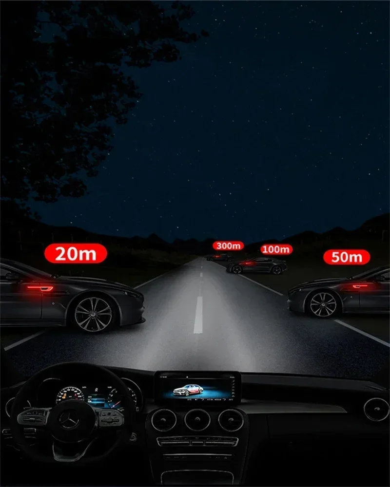 2Pcs Car Body Reflective Stickers Side Safety Warning Door Protection Stickers Anti-Scratch and Anti-Collision Reflective Strips