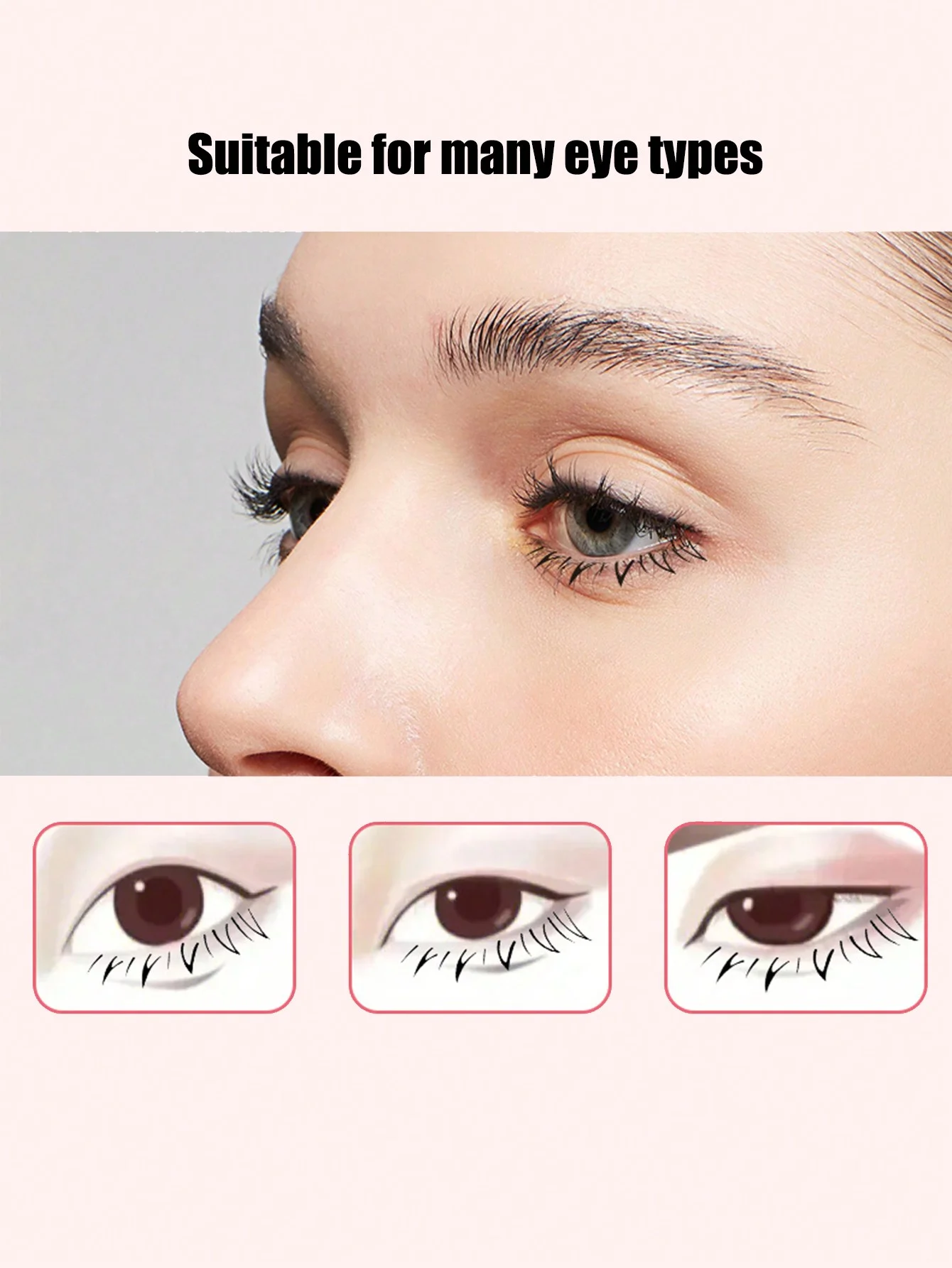 แผ่นติดขนตาล่างแบบใช้ซ้ำได้2ชิ้นแผ่นต่อขนตาด้านล่างแบบทำจากซิลิโคนสำหรับแต่งหน้าตอนเริ่มต้น