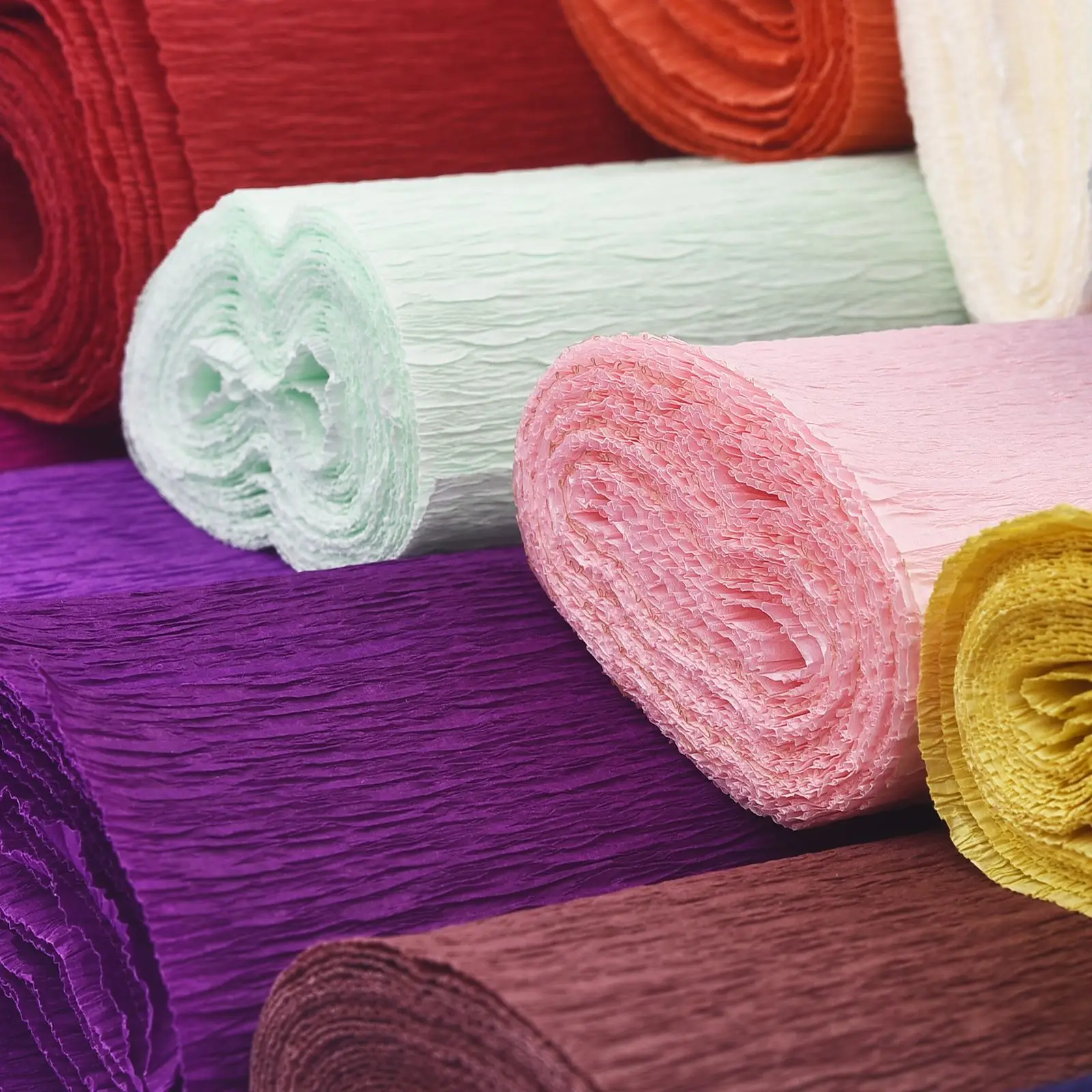 

50x250cm Colored Crepe Paper Roll Origami Crinkled Crepe Paper Craft DIY Flowers Decoration Gift Wrapping Paper Craft