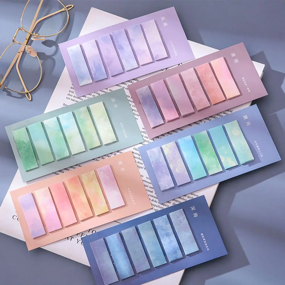 120 Sayfa Morandi Renkli Kırtasiye ​ Kawaii Kitap Ayracı Yapışkan Post It ​ Notlar ​ Kağıt Etiket İndeksi Bloknot