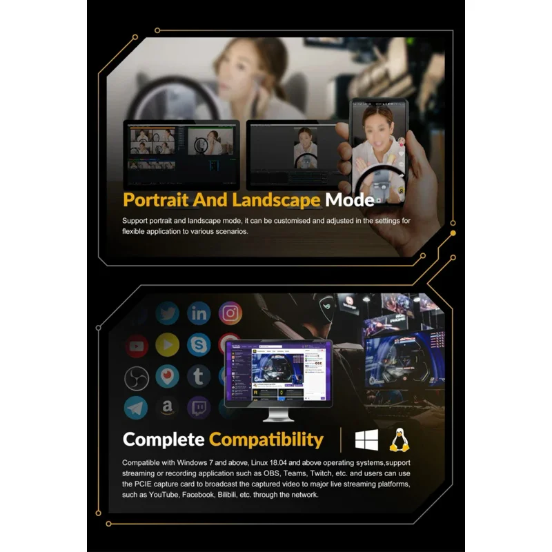 بطاقة التقاط فيديو AVMATRIX VC42 غير مضغوطة ذات 4 قنوات HDMI PCIE للبث المباشر OBS/Potplayer/XSplit/vMix