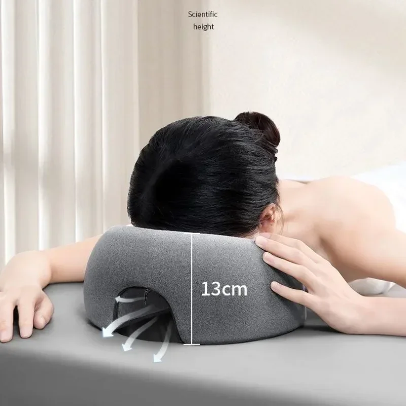 Ergonomics Face Down Pillow Memory Foam Breathable Head Rest Support Pillow Body Massage Face Rest Pillow For Beauty Salon