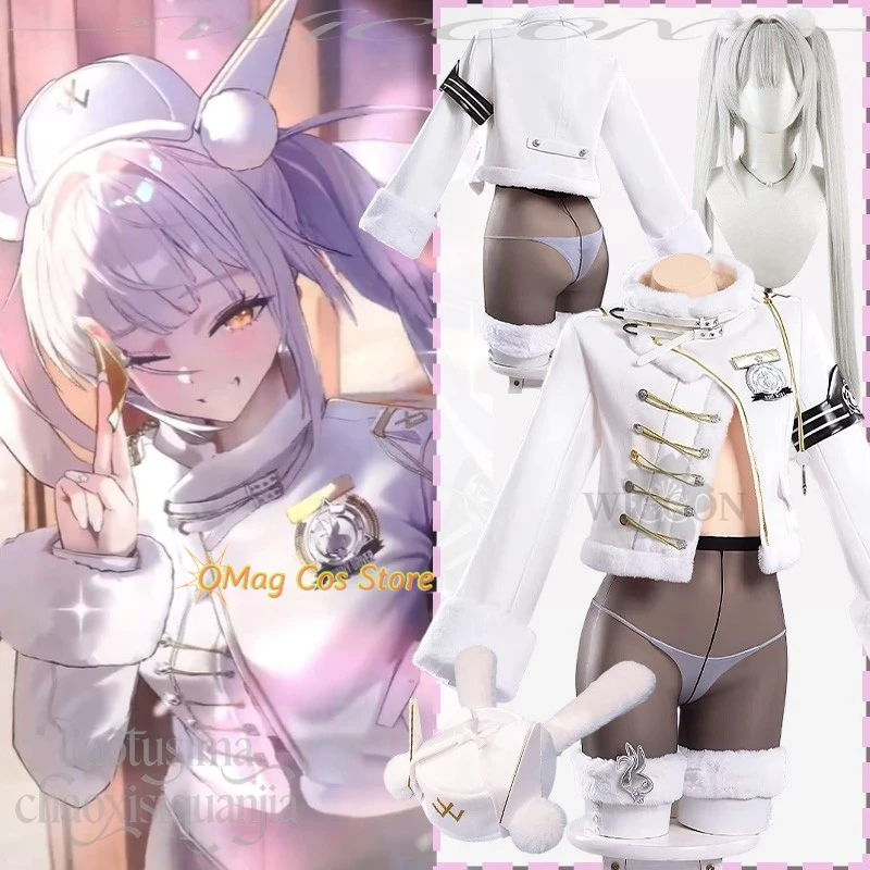

OMag Cos Store Goddeesss Anime Game Victorryy Cosplay Blanc New Skin Fortune Express Costume Short Plush Jacke
