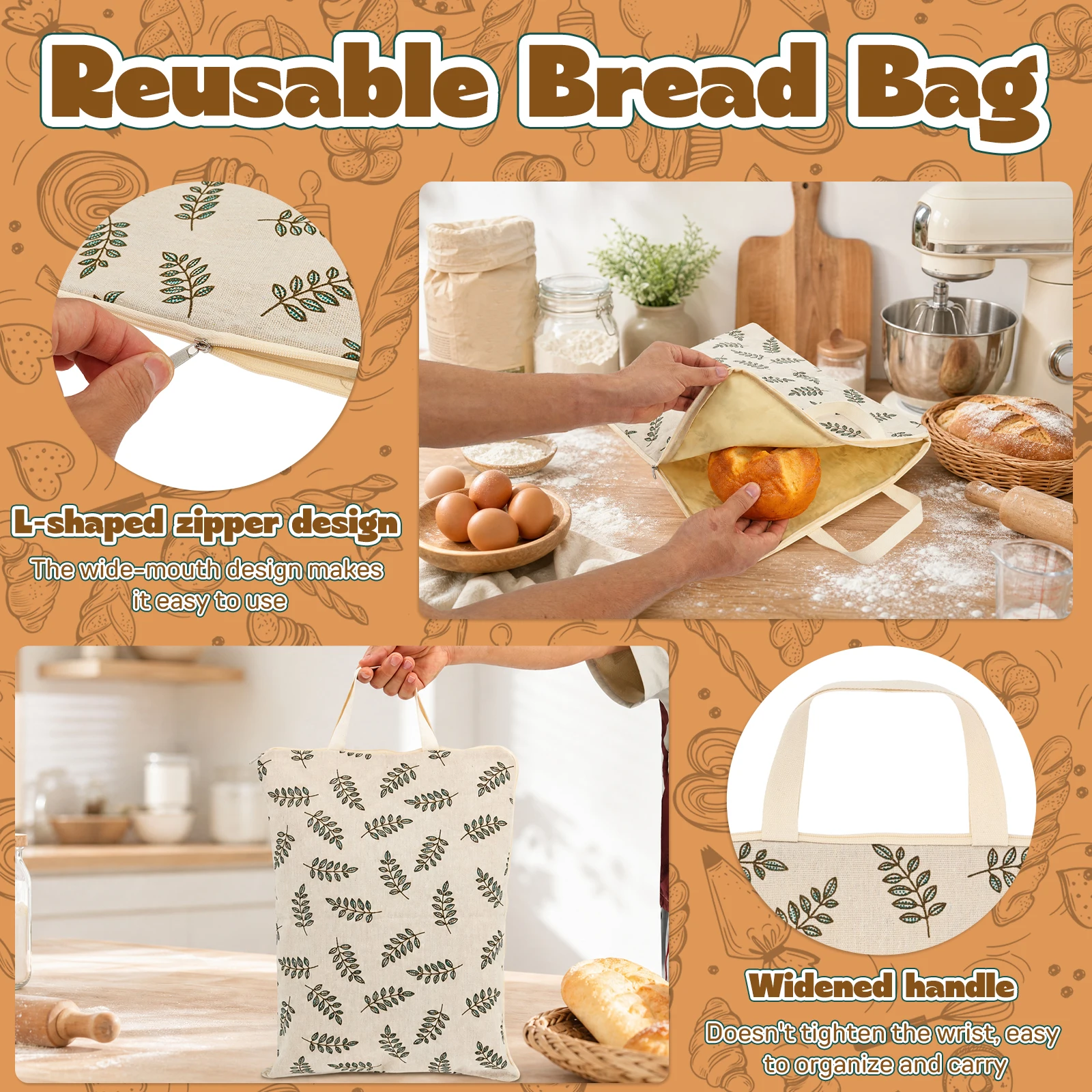 2Pcs Beeswax Linen Bread Bags  - Beeswax Food Wrap review and price