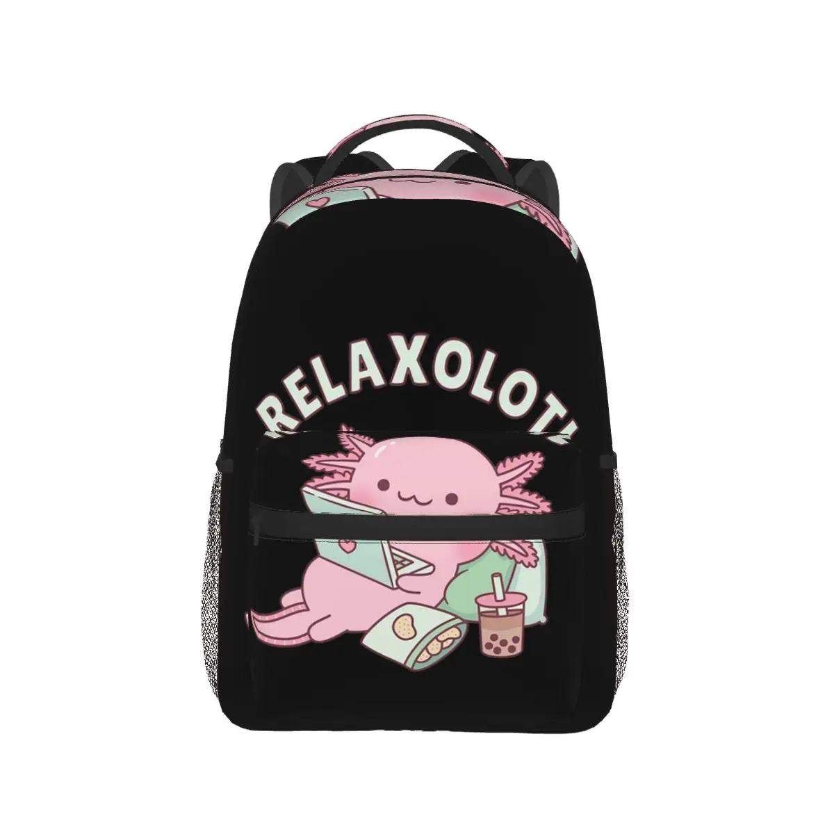 لطيف الاسترخاء الكثير Axolotl مضحك Pun حقائب الظهر بنين بنات الكتب الطلاب الحقائب المدرسية الكرتون الاطفال حقيبة الظهر حقيبة كتف