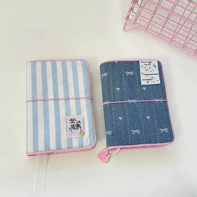 Funda de cuero vaquero estilo Ins hecha a mano para cuadernos A5/A6, protector minimalista estilo Salt para diarios, funda coreana para agenda 포카 바인더