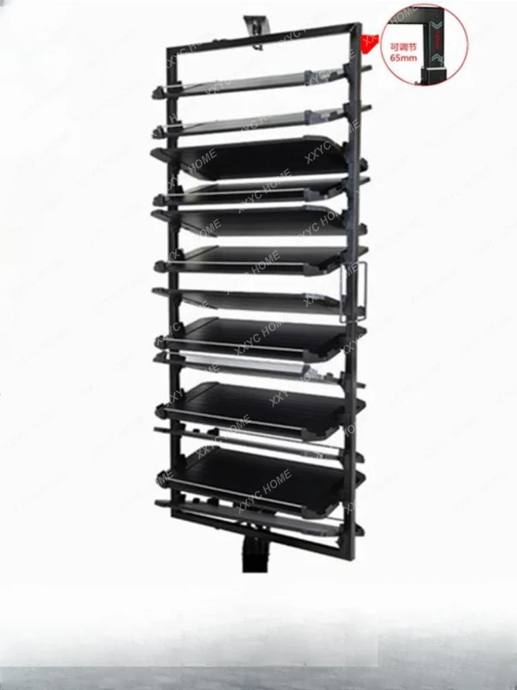 Rotating Shoe Rack 360 Degrees Household Multi-Layer Stainless Steel Storage Hardware Accessories Height Adjustment Rotating