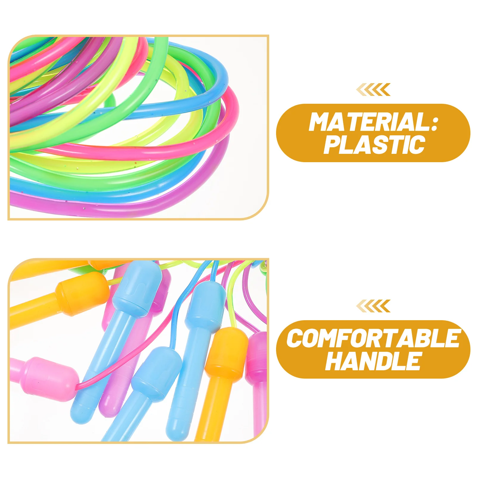 

10Pcs Adjustable Jump Rope Plastic Handle Skip Rope Fitness Equipment Cardiovascular Respiratory Nervous Training