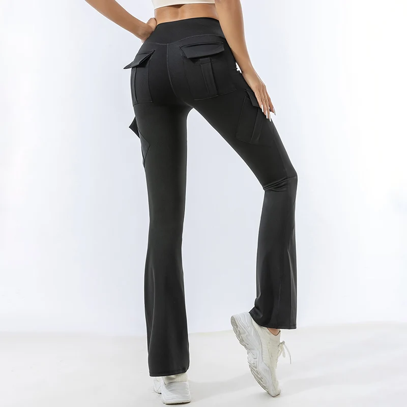 تمتد التدريب اليوغا السراويل النساء موضة المعطي جيوب تشغيل سروال ركوب الدراجات المرأة مثير سليم صالح البطن التحكم متوهج بنطلون