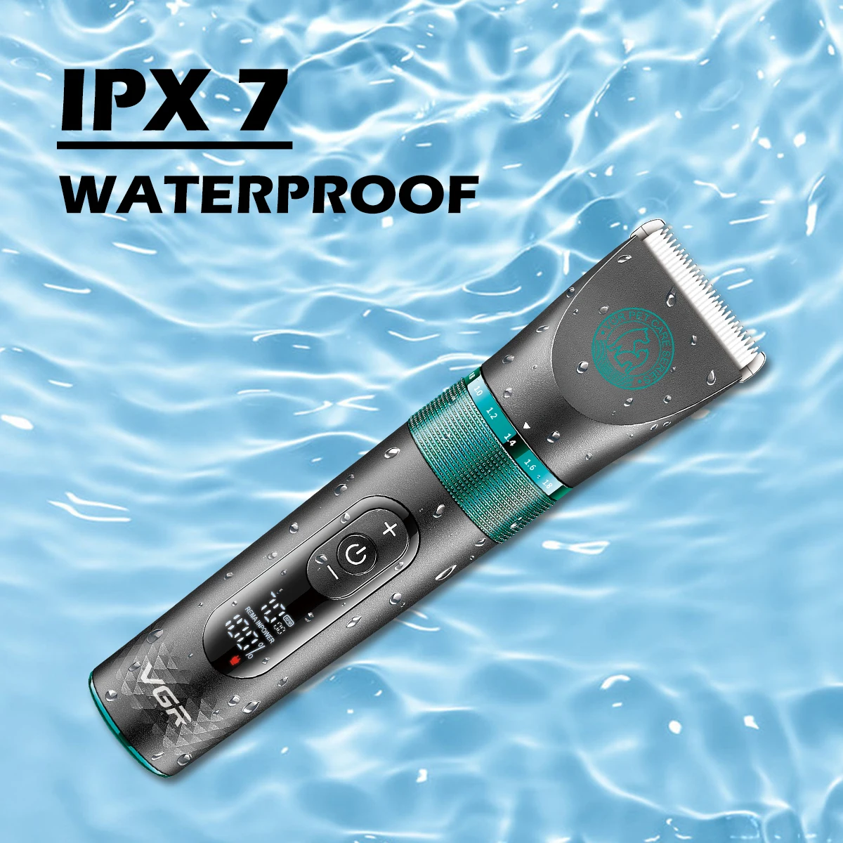 ماكينة حلاقة احترافية للكلاب VGR V-209، ماكينة تشذيب شعر الحيوانات الأليفة الكهربائية، ماكينة تشذيب شعر الحيوانات الأليفة المنزلية، التحكم في العرض الرقمي LED المعدني، دفع الحيوانات الأليفة