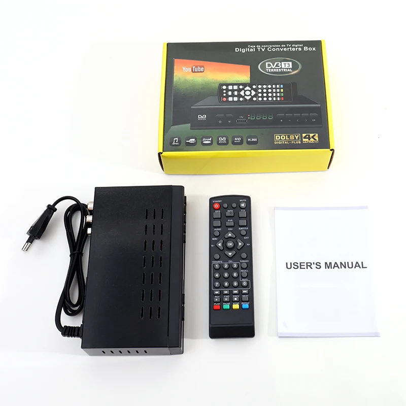 New HEVC 265 TDT Terrestrial TV Receiver DVB T2 H.265 HD Decoder EPG Set Top Box Youtube LAN Scart