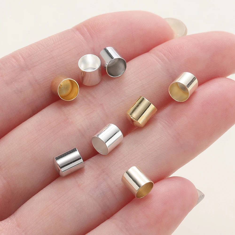 20Pcs 14/18K 골드 도금 술 모자 가죽 코드 크림프 엔드 비즈 팔찌 버클 DIY 쥬얼리 만들기 용품에 대한 모자 찾기