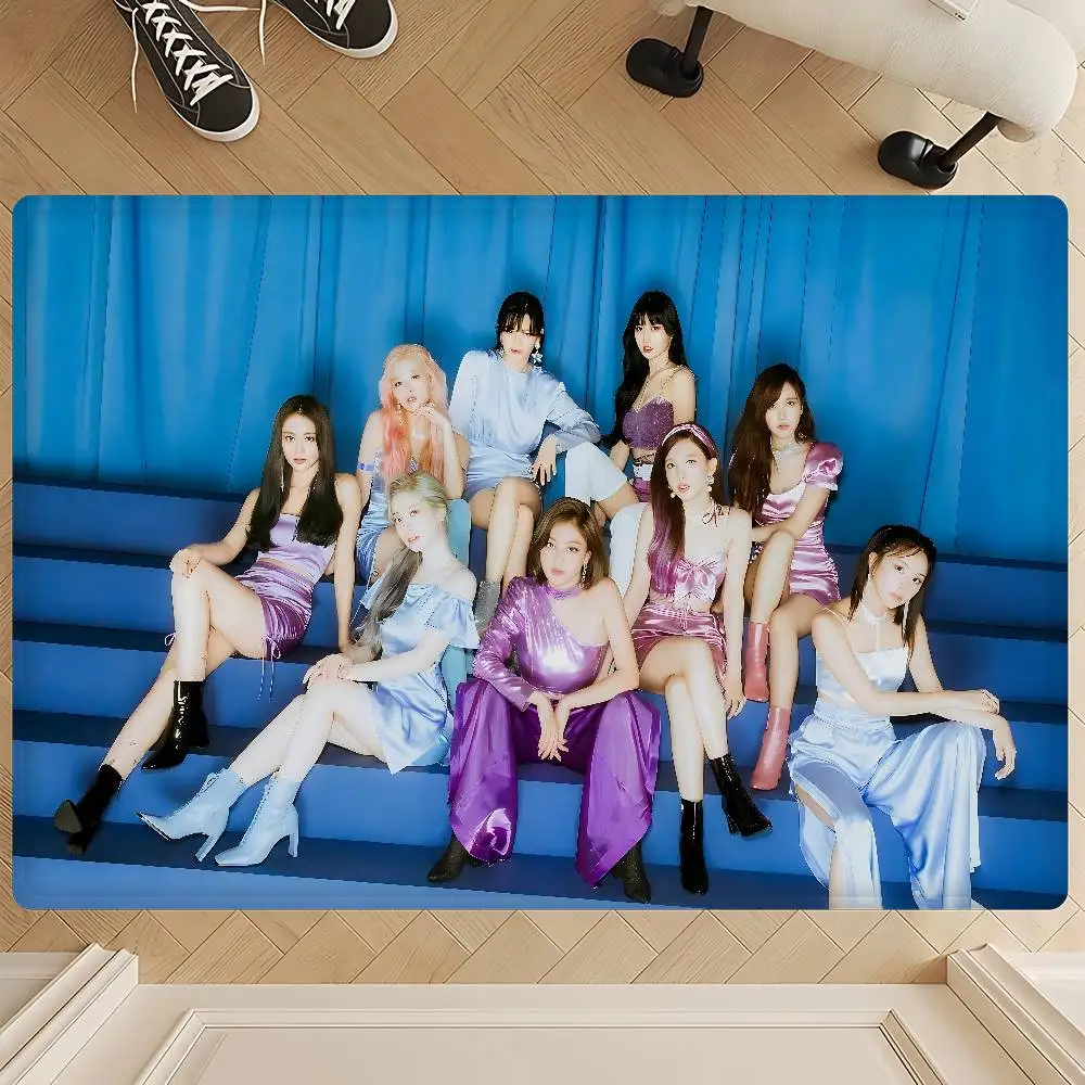 T-Twice Kpop Floor Mat Cheaper Anti-slip Modern Living Room Balcony Printed Bedside Mats