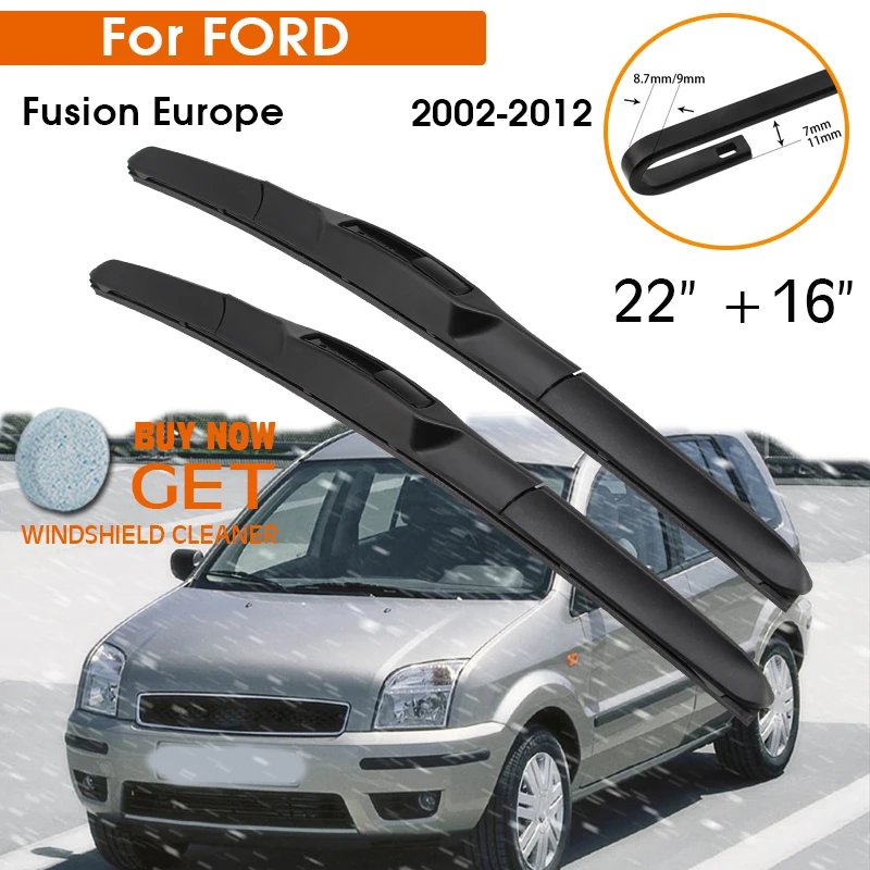 Car Wiper For FORD Fusion Europe 2002-2012 Windshield Rubber Silicon Refill Front Window Wiper 22