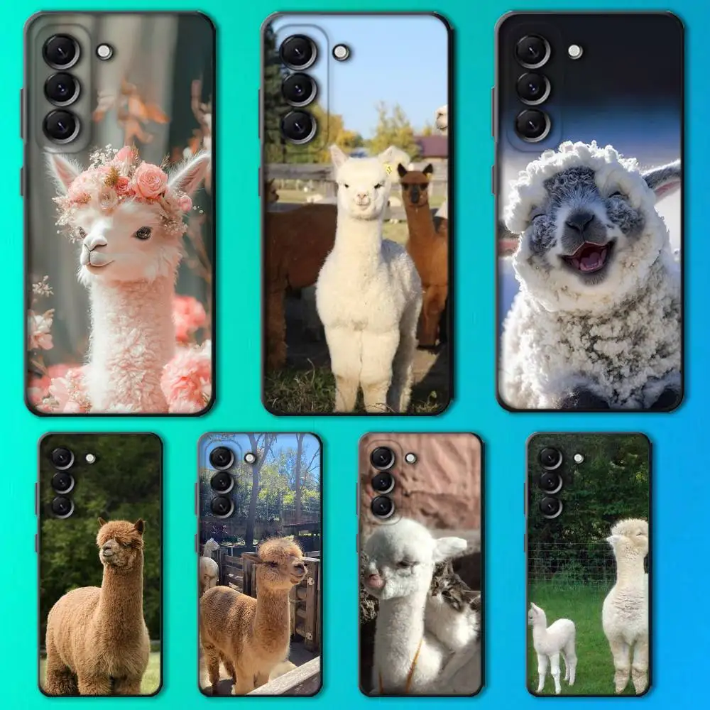 

Kawaii Alpaca lovely Phone Case For Samsung Galaxy A13,A21s,A22,A31,A32,A52,A53,A71,A80,Soft Black Shell