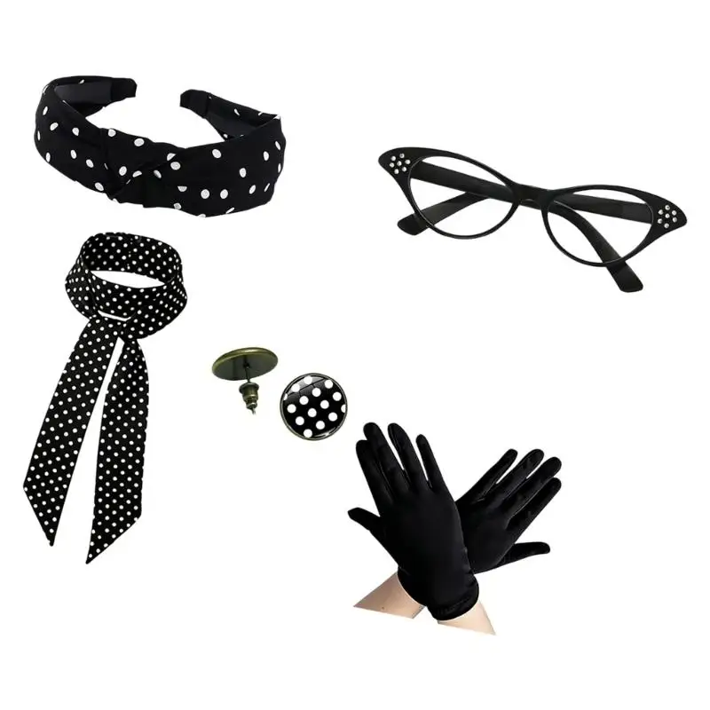 A52E 50er-Jahre-Rockabilly-Kostüme, 1950er-Jahre-Kostüme, Zubehör, Halloween-Cosplay-Kostüm – Detail 7