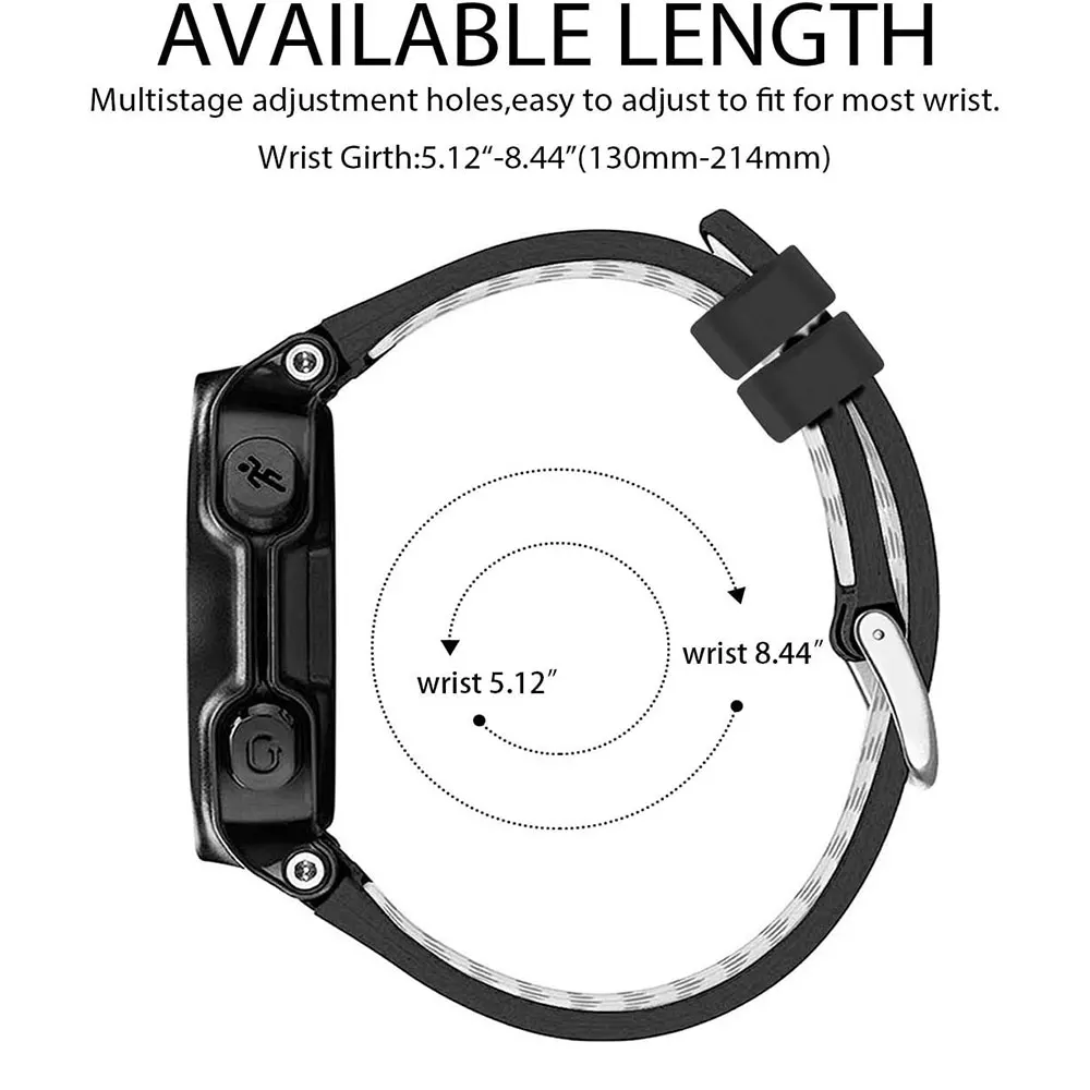 Silicone Watchband for Garmin Forerunner, Replacement Strap