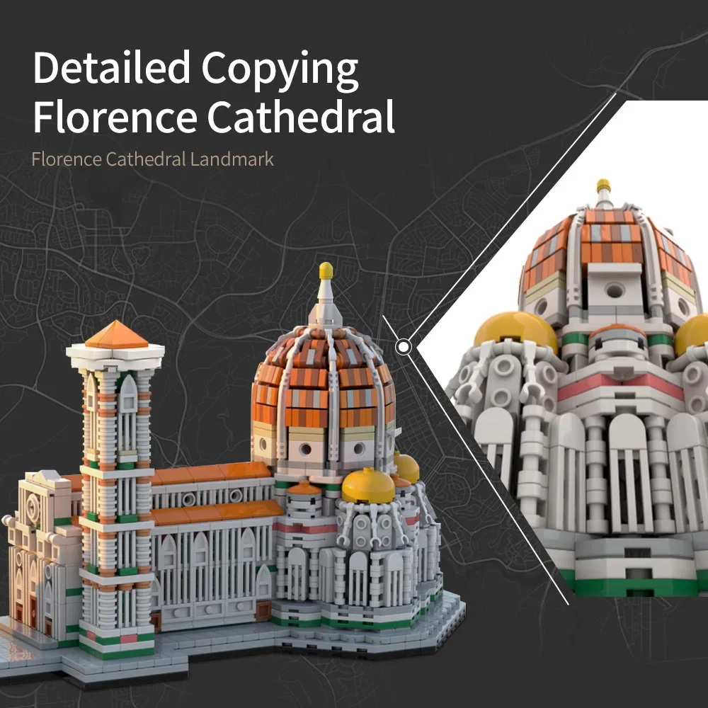 Moc catedral de florença tijolos modelo catedral de florença arquitetura modular blocos de construção montagem brinquedos crianças brinquedos diy