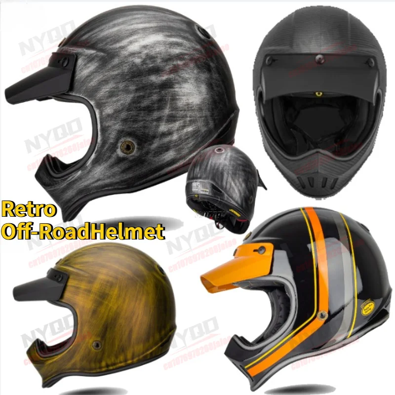 

Motorcycle Riding Carbon Fiber Retro Helmet M7 for Men and Women, Comfortable and Wear-resistant, Suitable for All Seasons