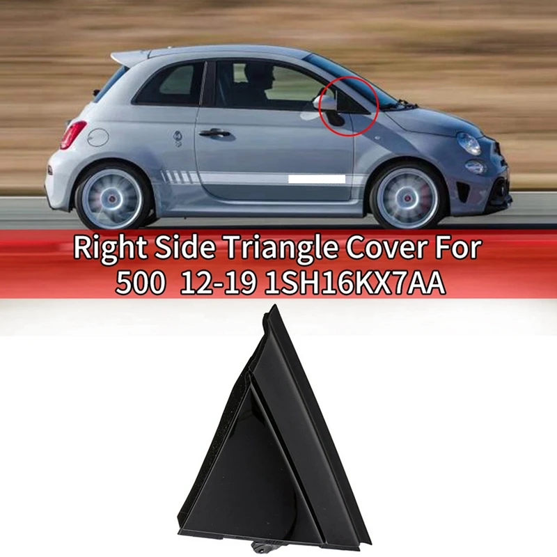 2X Car Left & Right Door Mirror Flag Cover Molding Triangle Cover For FIAT 500 2012-2019 1SH17KX7AA 1SH16KX7AA