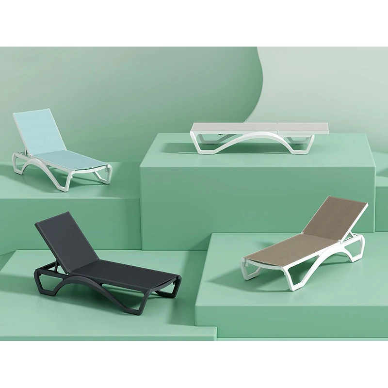 Modern Outdoor Plastic Chaise Chair Beach Sun for Garden Pool Patio Hotel Poolside Beach