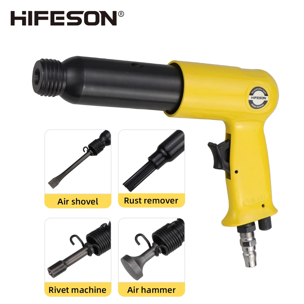 220mm Multifunctional Air Hammer Professional Handheld Pistol Gas Shovels Small Rust Remover Pneumatic Tools with 4 Chisels