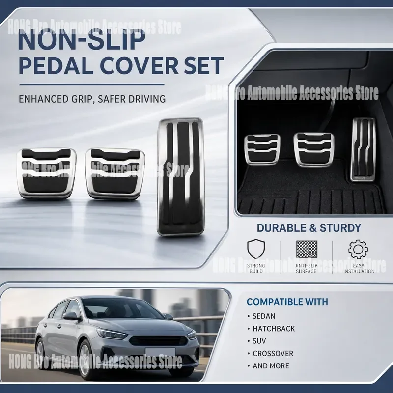 For Ford Ranger Shaker Stainless Steel Accelerator Brake Pedal Cover Anti Slip Foot Rest Pad Auto Interior Accessories Decor