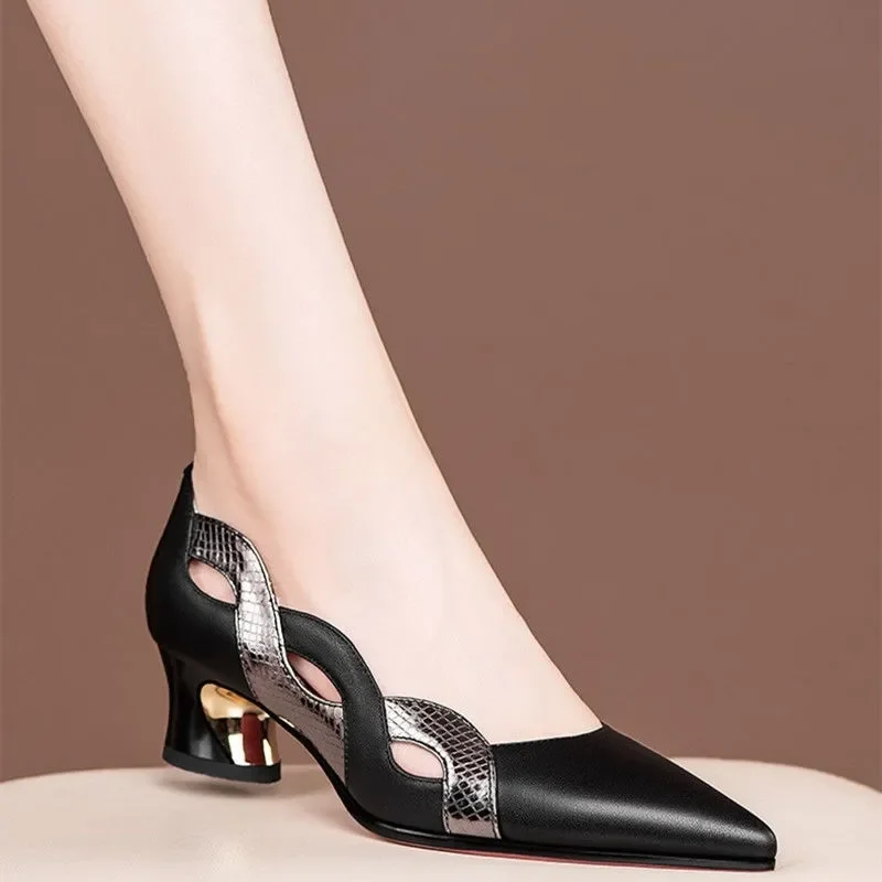 

Женские модные черные весенне-летние туфли на квадратном каблуке, женские повседневные бежевые удобные офисные туфли-лодочки на каблуке ga368