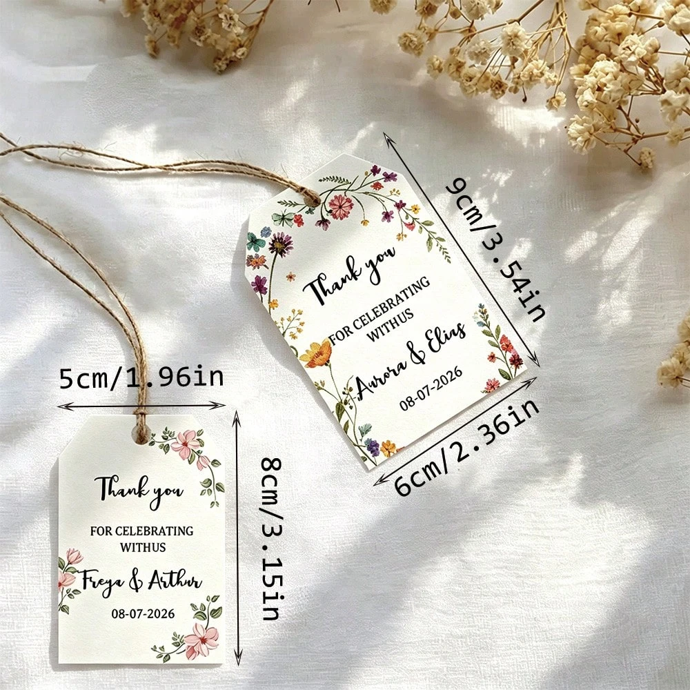 Customized Gift Tags Personalized Wedding Labels Guest Favor Party Bridal Shower Decor Gift Decoration Hang Tags view 3