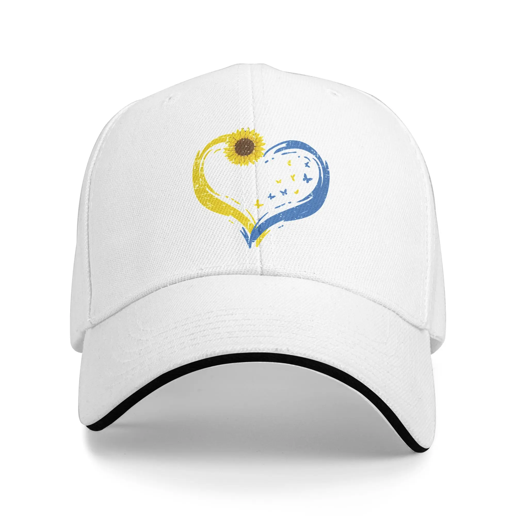 Unisex Ukraine Heart Sunflower Butterfly Ukrainian Outdoor Hat  Trucker Cap New Baseball Cap Sports Hats