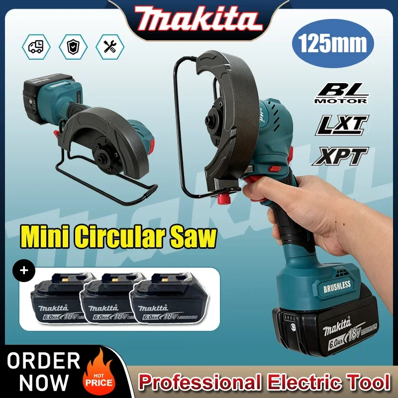 

Makita Brushless Cut Off Saw 125mm Mini Circular Saw Metal Wood Cutting Angle Grinder Multifunctional Electric Cutting Tool