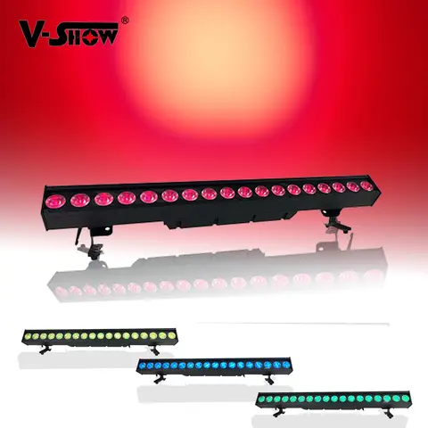 VSHOW 4pcs IP65 Outdoor Waterproof Led Bar Light 18pcs 20w RGBWA+UV 6in1 Pixel Wash Lighting Led Dmx DJ Disco Stag Strip Light