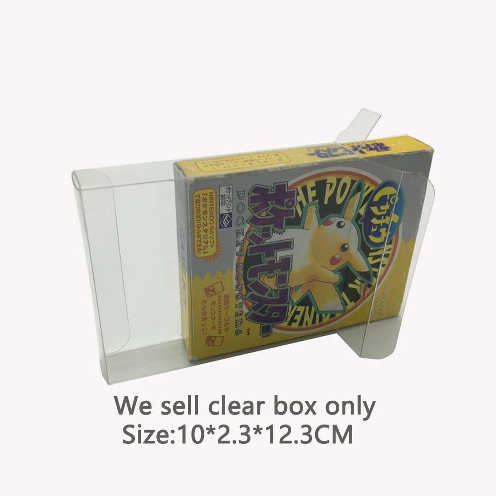 Transparent  PET  plastic cover case  For  GBC GB Japan  version game  colorful box storage display collection box