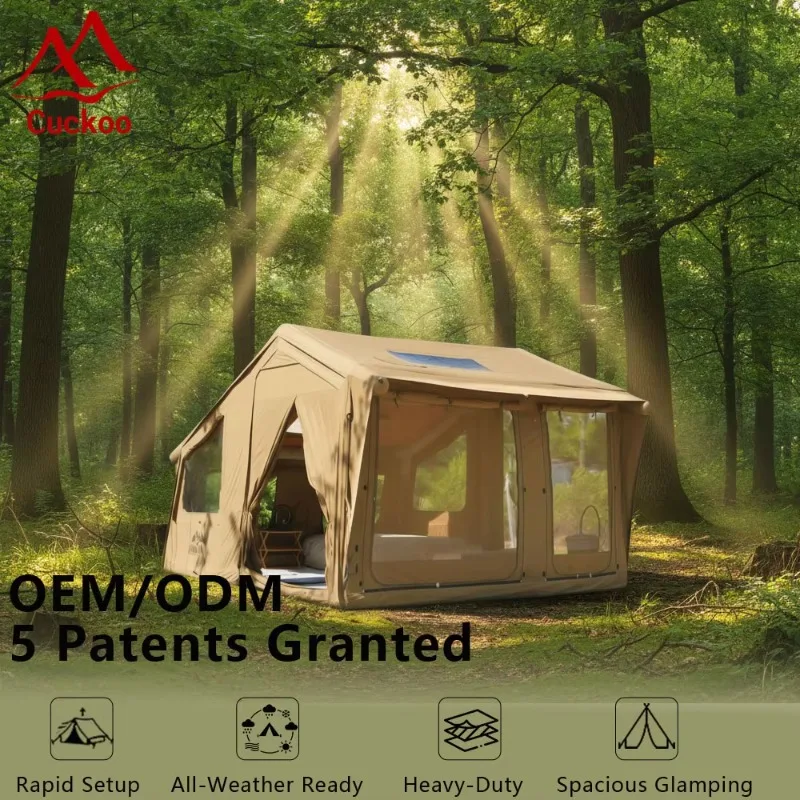 Ventilated Stable Outdoor Inflatable Tent with Carry Bag for Hiking