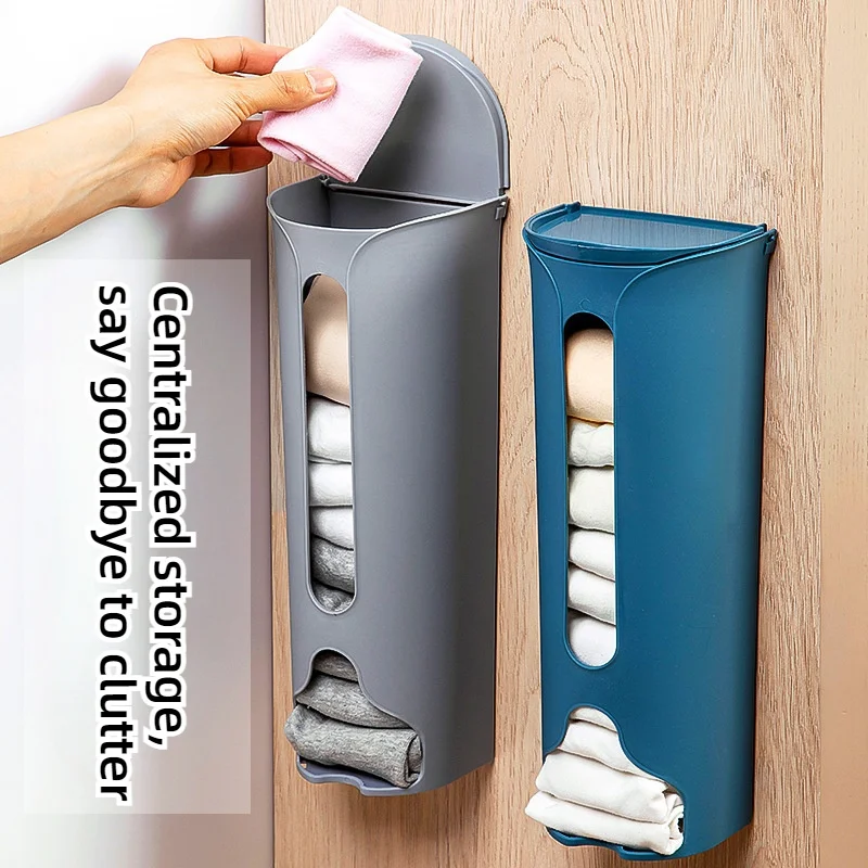 

Kitchen Plastic Bag Holder Organizer Wall Hanging Garbage Bag Storage Box Bathroom Trash Bag Bucket Dispenser Kitchen Accessory