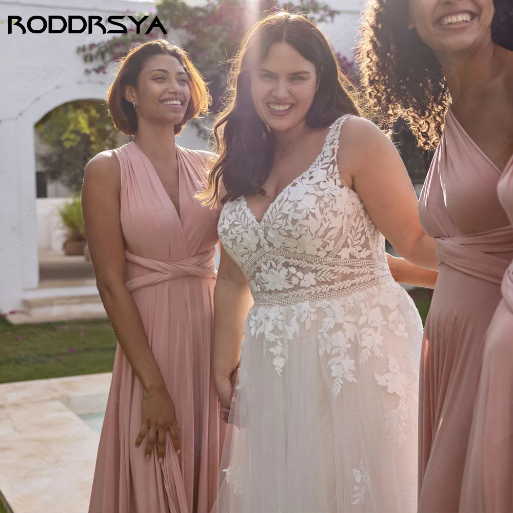 RODDRSIA Plus Size Koronka Suknia Ślubna Suknia RODDRSYA Plus Size koronkowa suknia ślubna suknie z długi z odpinanym kapturem rękawami z dekoltem w szpic guzik w kształcie litery A-line suknie ślubne Vestidos De Novia