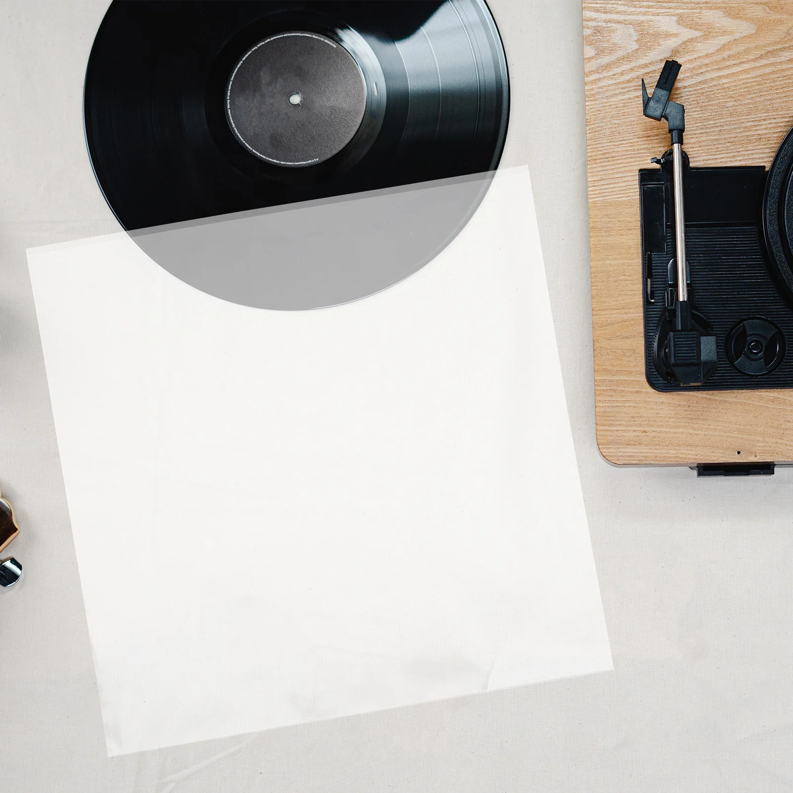 Juste de protection en plastique pour disque vinyle, housses extérieures adhésives pour album, 30 pièces