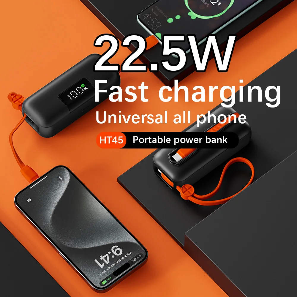 M&W HT-25 Banco de energía compacto de 5000 mAh con carga rápida - USB tipo C 3+ 4,5 horas