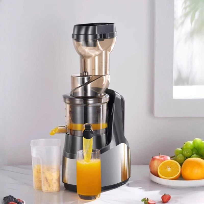 Edelstahl-Entsafter mit Saft- und Fruchtfleisch-Trennung, Haushalts-Slow Juicer, Kleiner Kommerzieller Fruchtextraktor 400W