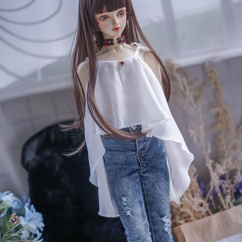 

D04-A2079 children handmade toy 1/4 1/3 uncle Doll DD BJD/SD 13 17 popo68 70 Accessories white Lace chiffon suspender 1pcs