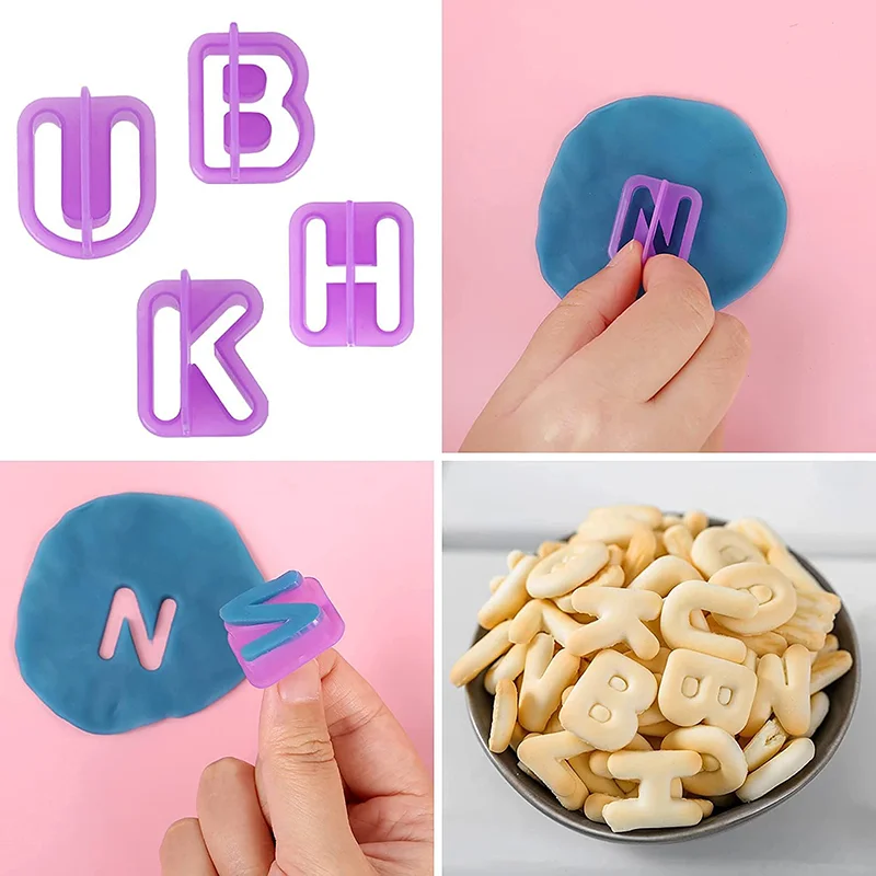 40Pcs/set Alphabet Cake Molds Figure Plastic Letter Fondant Mold Icing Cookie Cutter Number Cake Mould Baking Decorating Tools