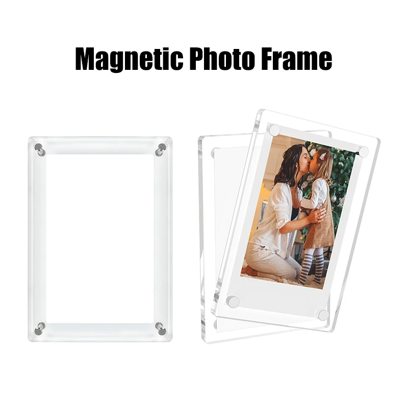 Magnetic Photo Frame 1 Set For Fujifilm Instax Mini 11 8 9 25 50 7 Film Camera Accessories Acrylic Fridge Picture Magnets