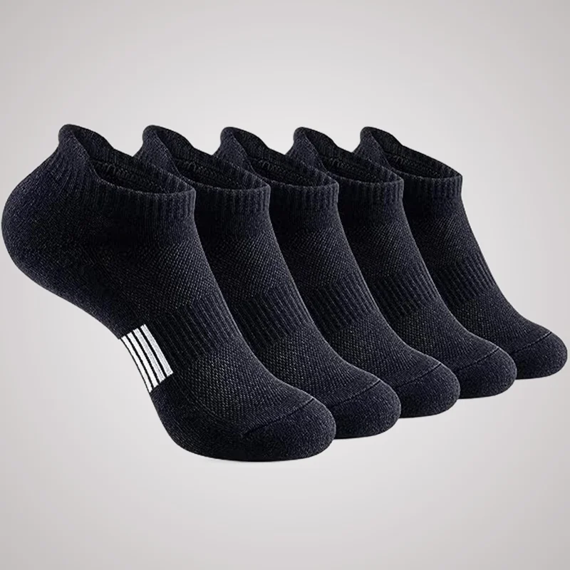 Calcetines tobilleros atléticos para correr, cómodos y acolchados, transpirables, absorbentes del sudor, novedad de 2024, 5 pares