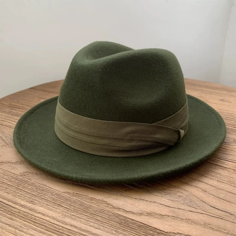 women-100-wool-fedora-hat-military-green-5cm-small-brim-british-style-jazz-hat-vintage-fashion-blogger-formal-dress-cap