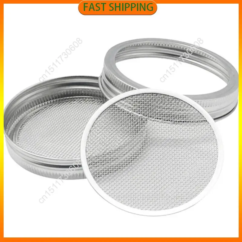 اشترِ الآن 8 عبوات من أغطية الشاشة المبتكرة، وشاشة بغطاء من الفولاذ المقاوم للصدأ لبرطمان الفم العادي مقاس 86 مم (الخاتم غير متضمن) #5