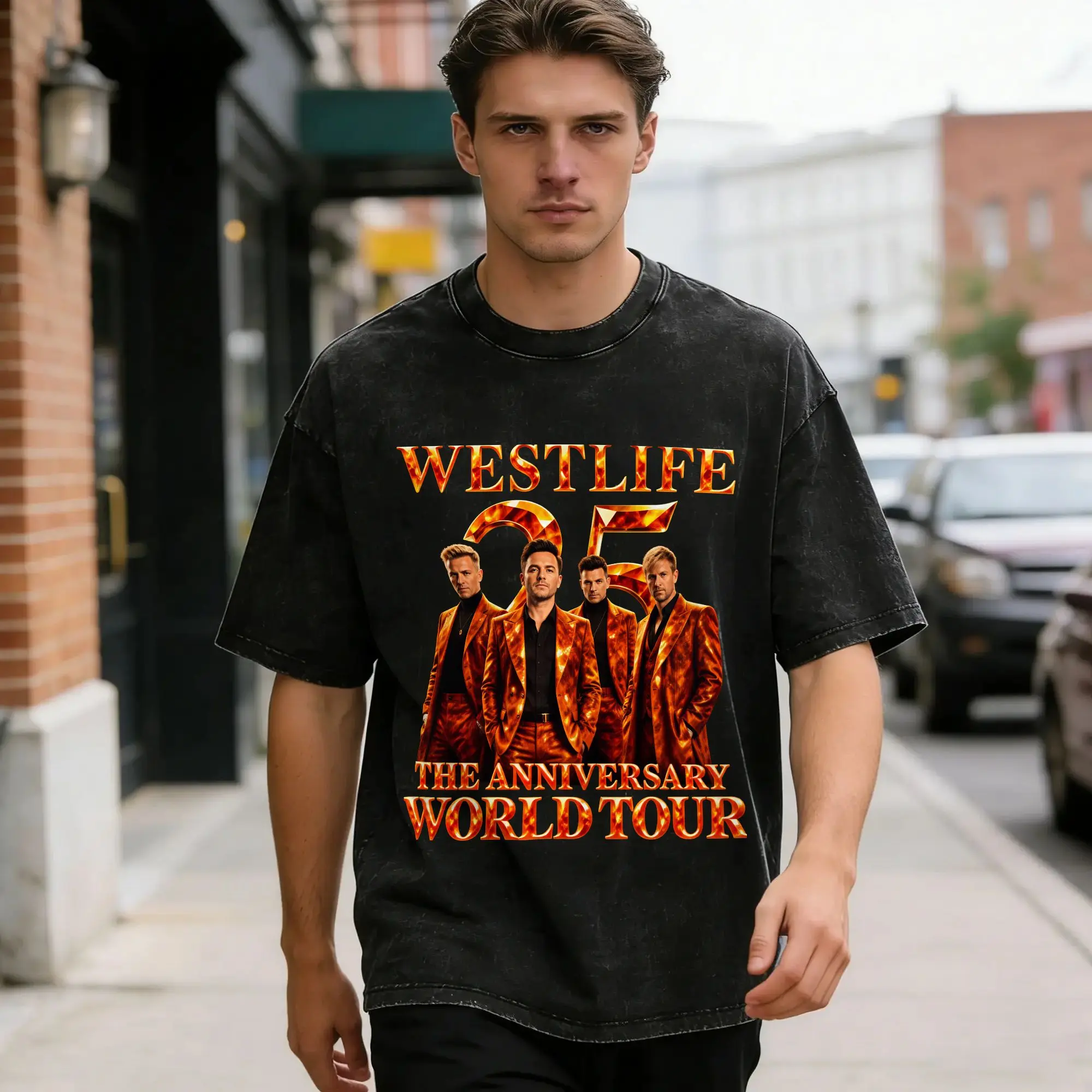 Westlife 25th Anniversary Tour 2026 T-Shirt for Men  Novelty Cotton Tees Round Neck Short Sleeve T Shirts Printed Tops