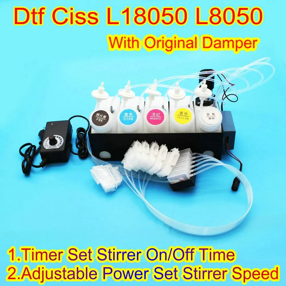 L18050 Ciss L8050 DTF Ink Tank Mixer Timer Continuous System For Epson L18058 L8058 White Ink Tank Blender With Stirrer Timer