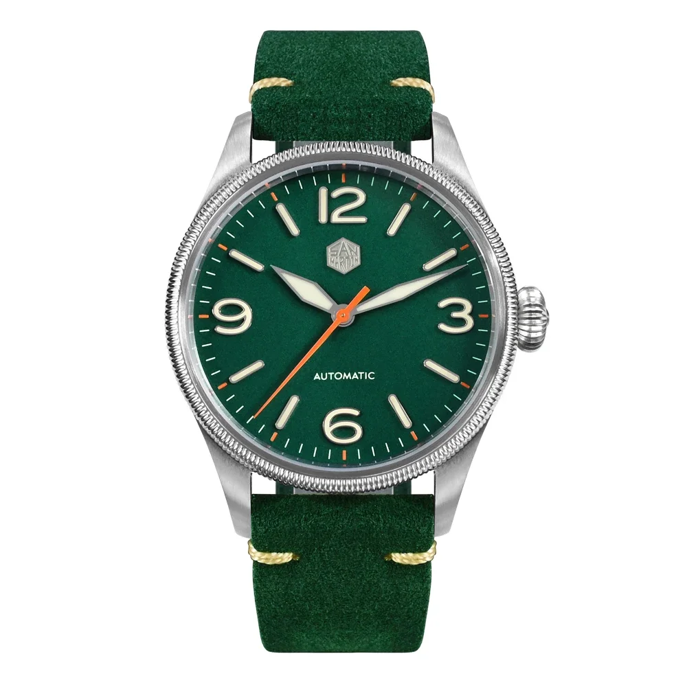 San Martin SN033 Watch 38.5mm Original Design Carved Coin Bezel