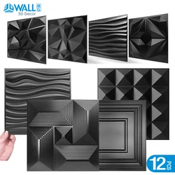 Autocollant Mural 3D Non Auto-Adhésif pour Rénovation de Maison, Papier Peint pour Salle de Bains et Plafond, 30cm, 12 Pièces